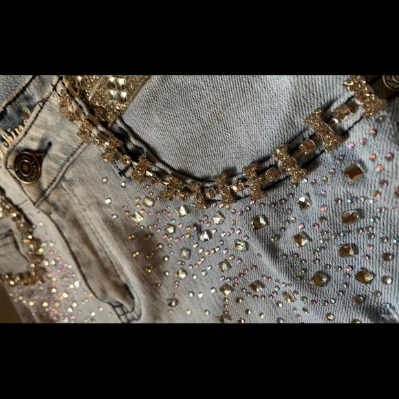 Studded Jean Shorts - Picture 1 of 6